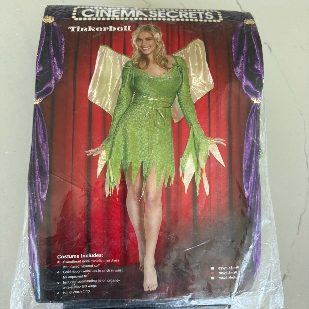 Tinker Bell Cinema Secrets Halloween Costume Adult Size Small